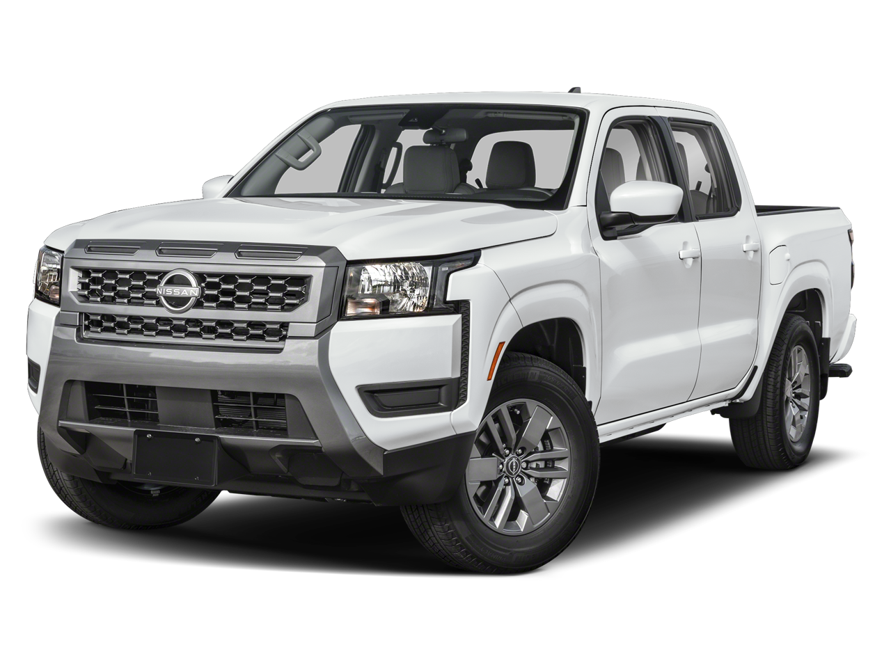 2026 Nissan Frontier SV in Glacier White — front three-quarter view