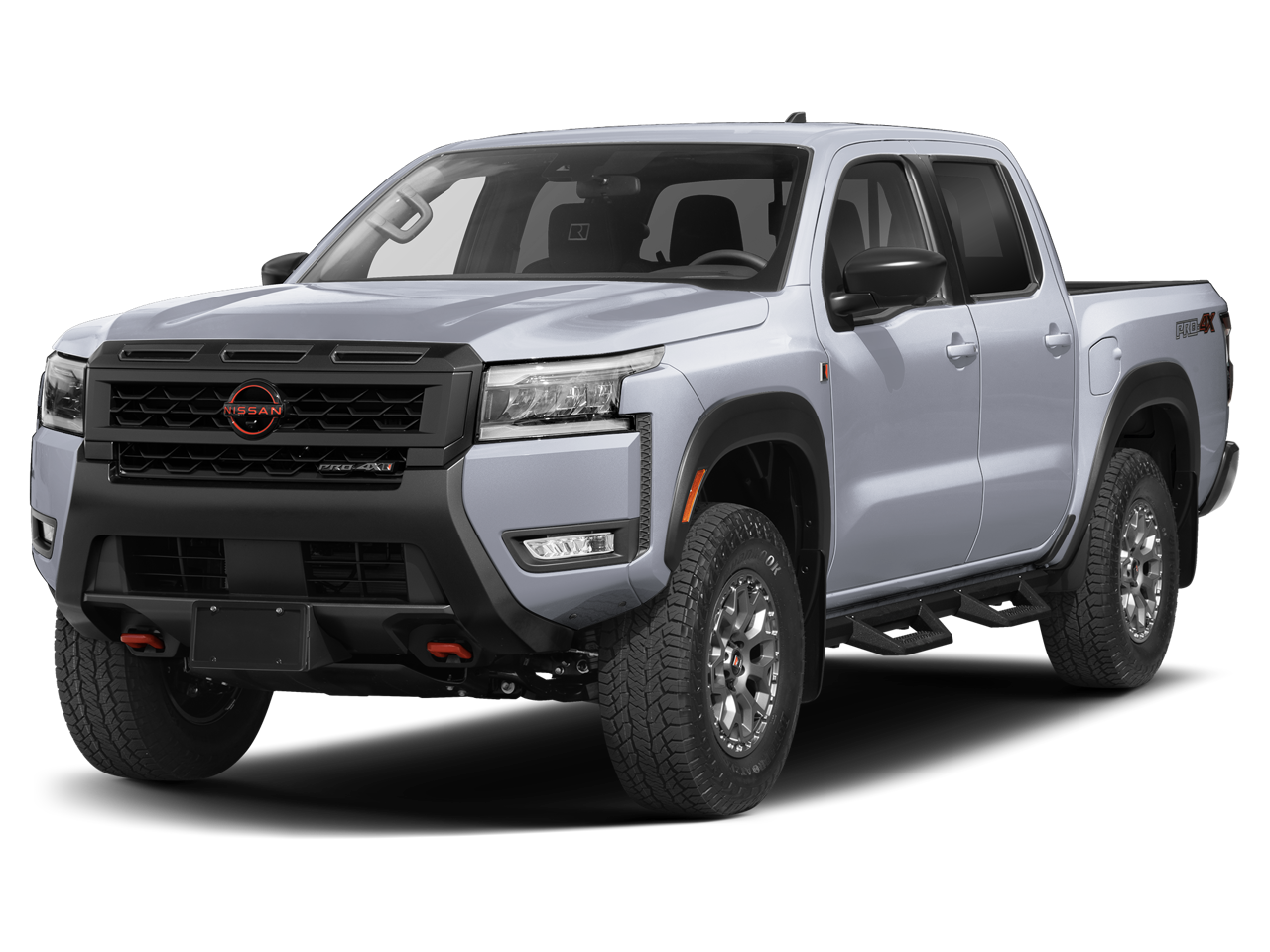 2026 Nissan Frontier PRO-4X w/R Package in Boulder Gray Pearl — front three-quarter view