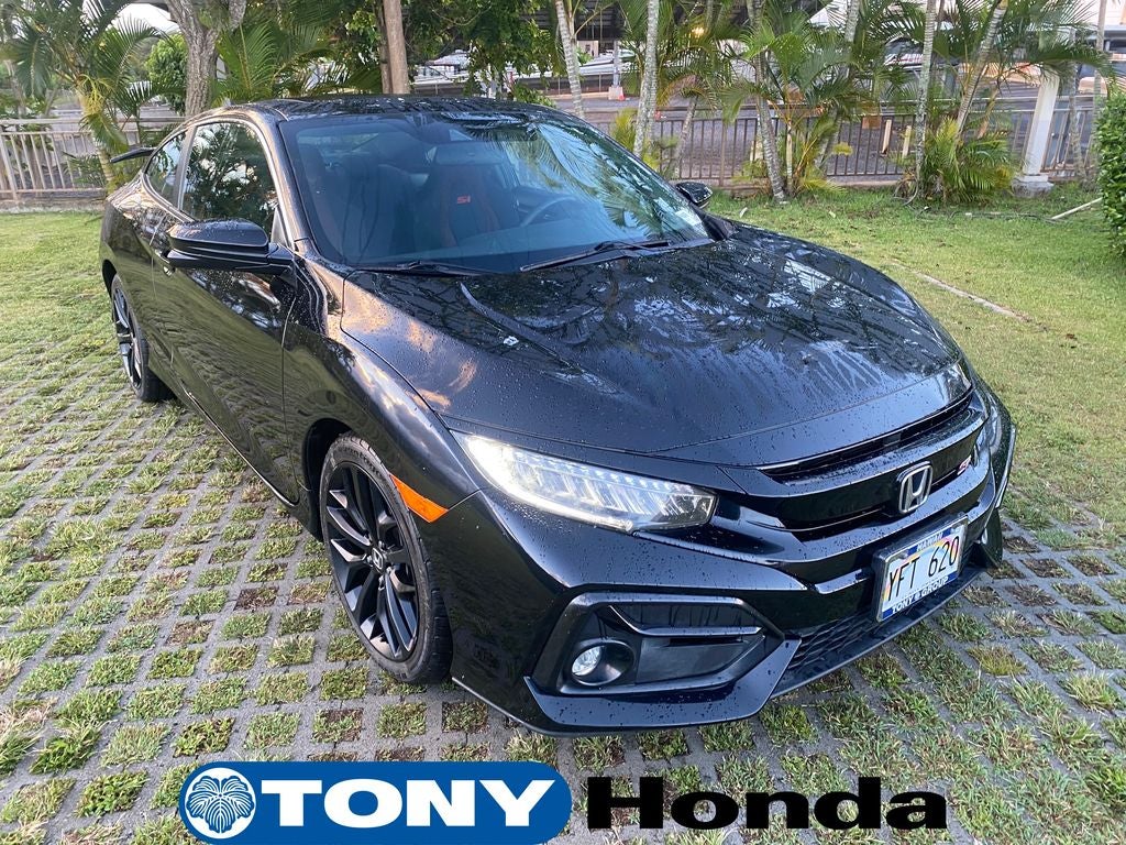 2020 Honda Civic Si in Black — front three-quarter view
