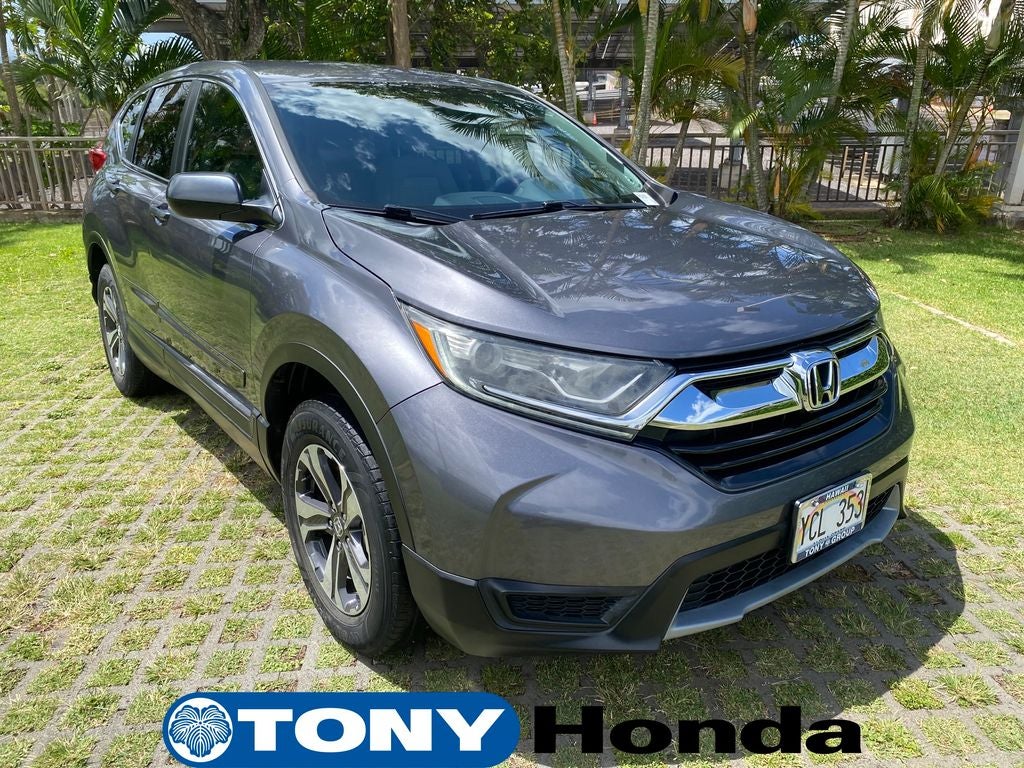 2017 Honda CR-V LX in Modern Steel Metallic — front three-quarter view
