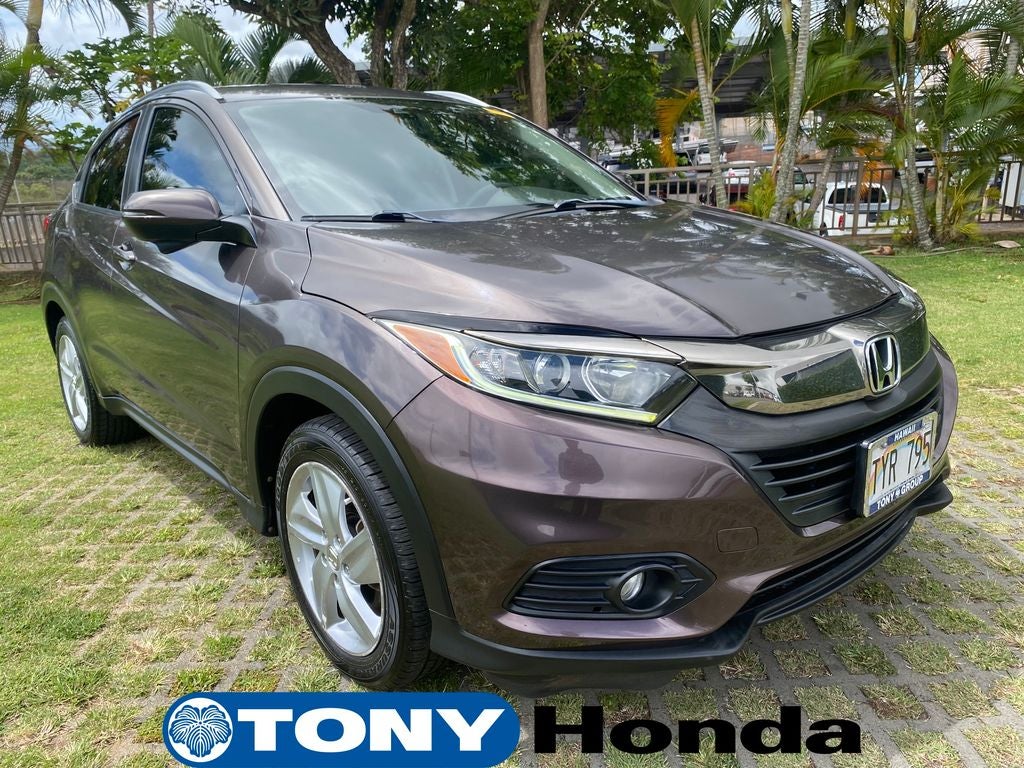 2019 Honda HR-V EX in Midnight Amethyst — front three-quarter view