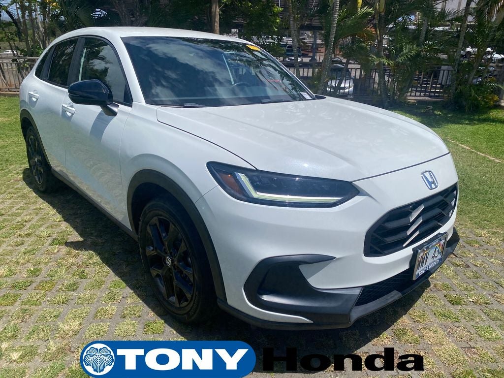 2024 Honda HR-V Sport in Platinum White Pearl — front three-quarter view