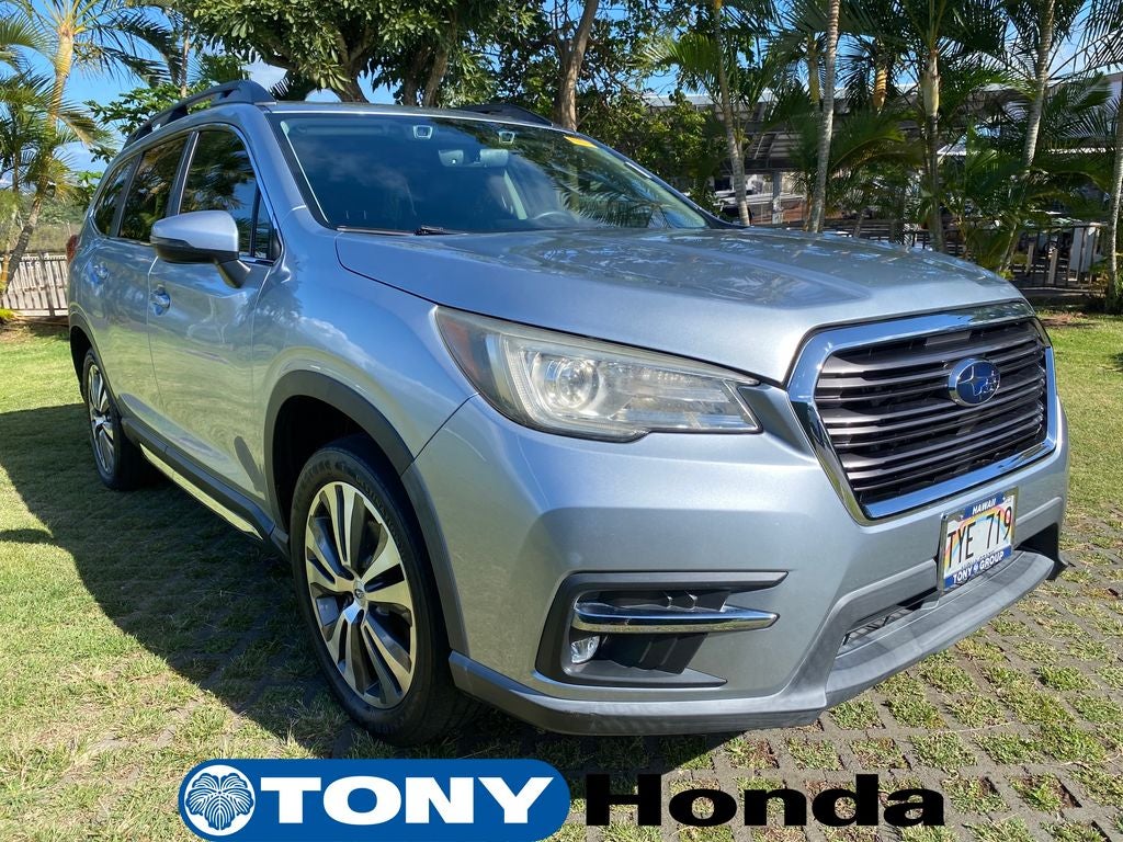 2020 Subaru Ascent Limited in Ice Silver Metallic — front three-quarter view