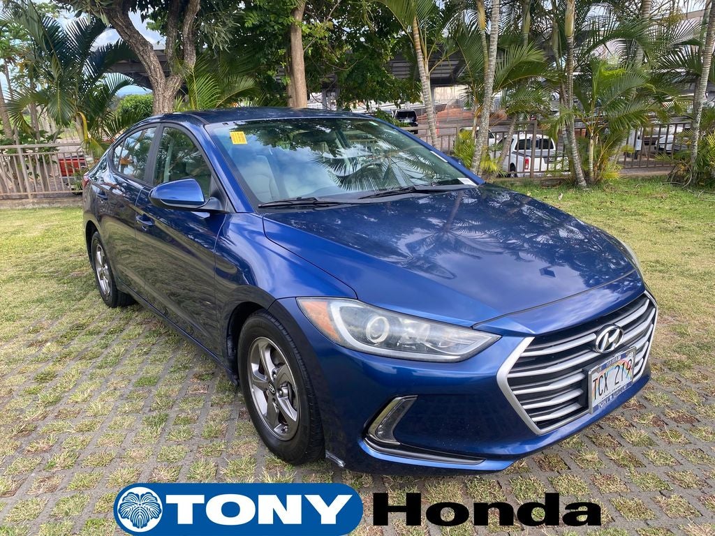 2017 Hyundai Elantra Eco in Lakeside Blue — front three-quarter view
