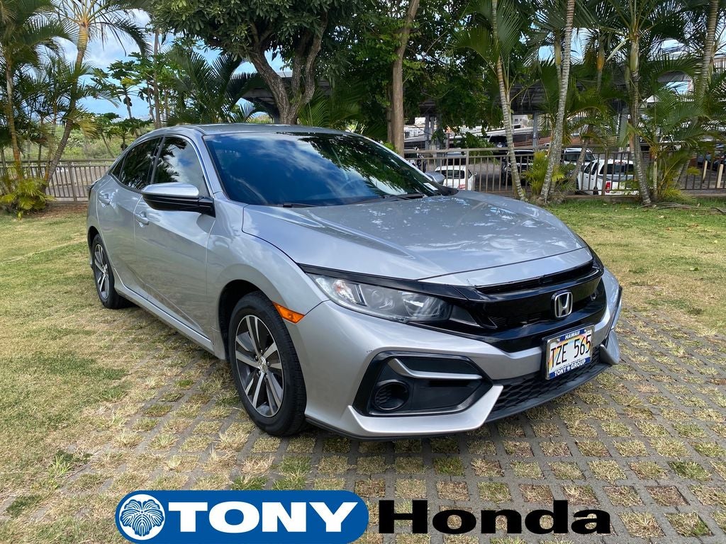 2020 Honda Civic LX in Lunar Silver Metallic — front three-quarter view