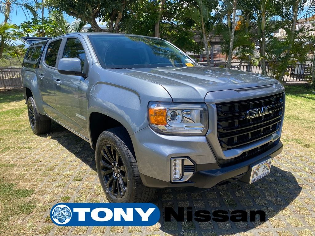 2022 GMC Canyon Elevation in Satin Steel Metallic — front three-quarter view