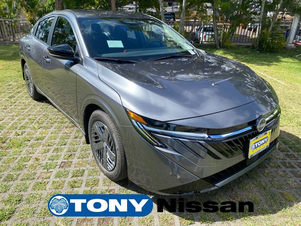 2026 Nissan Sentra S in Gun Metallic — front three-quarter view