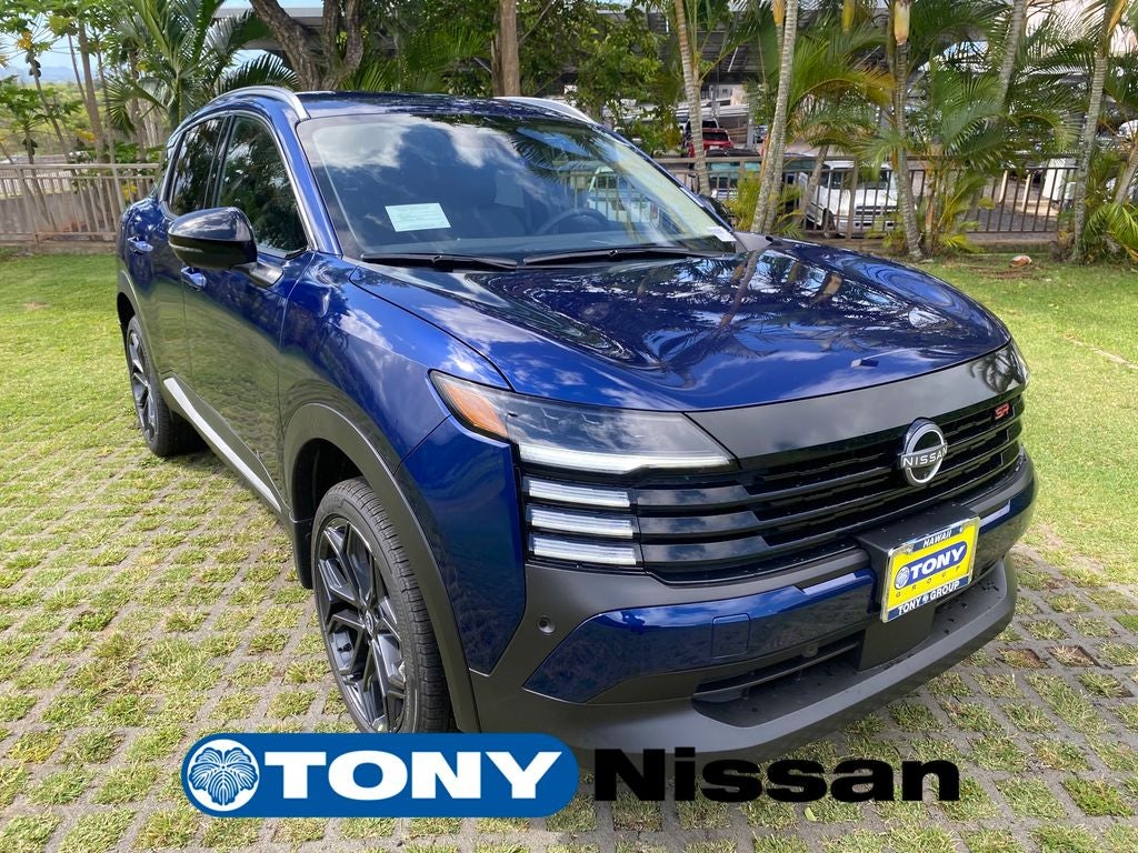 2026 Nissan Kicks SR in Deep Blue Pearl — front three-quarter view